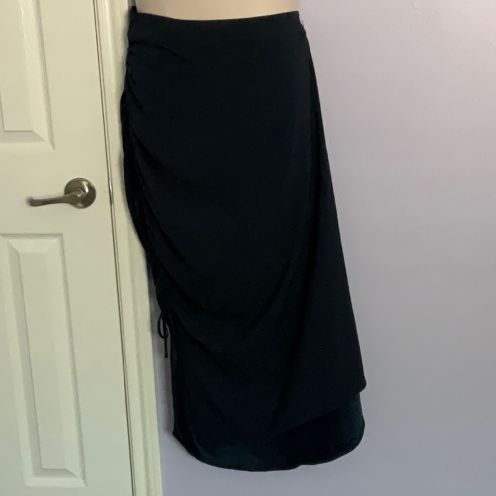 Trouve Size XXL Navy Blue Side Ruched Drape Pencil Skirt